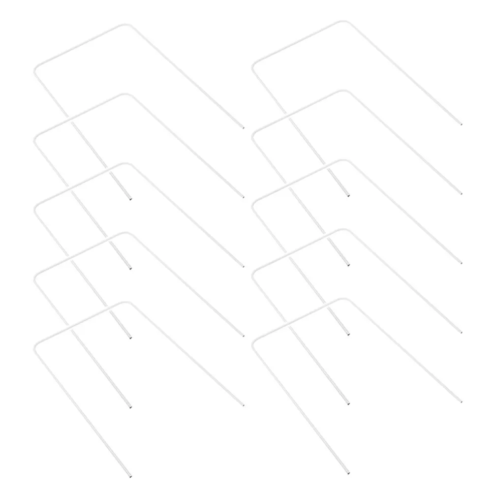

10Pcs White Square Arrow Croquet Wickets Heavy Duty Iron Wire Hoops for Family Outdoor Croquet Game Set Lawn Garden Games