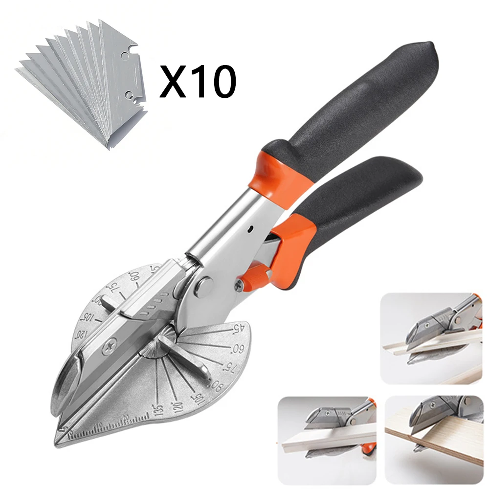 

45-135 Degree Multi Angle Miter Shear With Replacement Blades Hand DIY Tools Set For PVC PE Soft Wood Plastic Duct Cutter