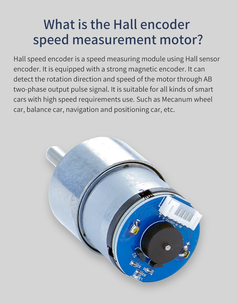 12V 205 Gleichstrom motor mit hohem Drehmoment und Metall getriebe mit Encoder 333 U/min 550 U/min Elektronisches Projekt mit U/min Geschwindigkeit für Balance-Ackerman-Auto – Detail 16