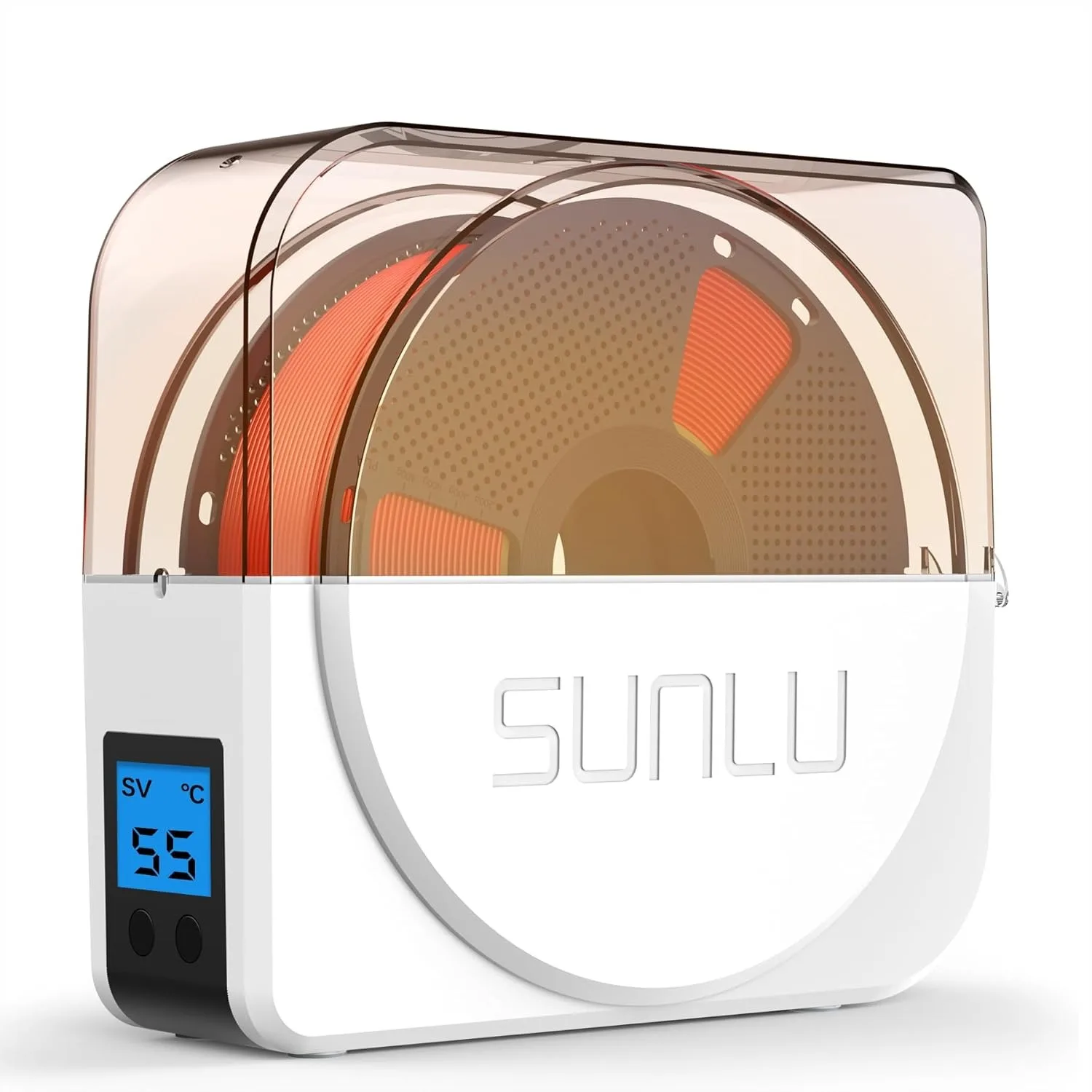 

Filament Dryer with Circulation Fan, Drying Box for 3D Printer Filament 1.75 2.85 3.00, Adjustable Temp 35-55°C, White