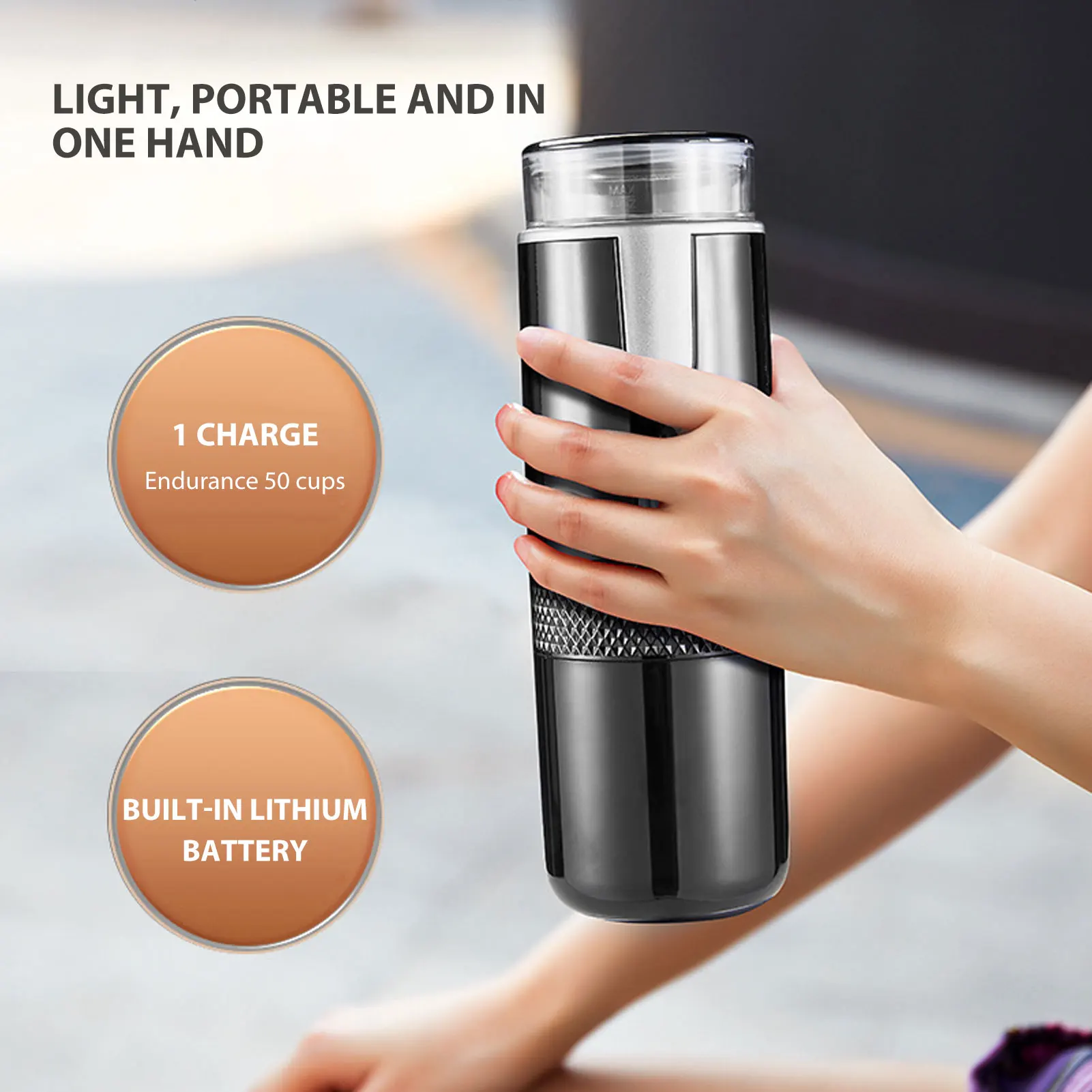 Portable Coffee Machine Compatible for K Cup Capsules Ground Coffee Handheld Coffee Maker Manually Operated for Camping Hiking