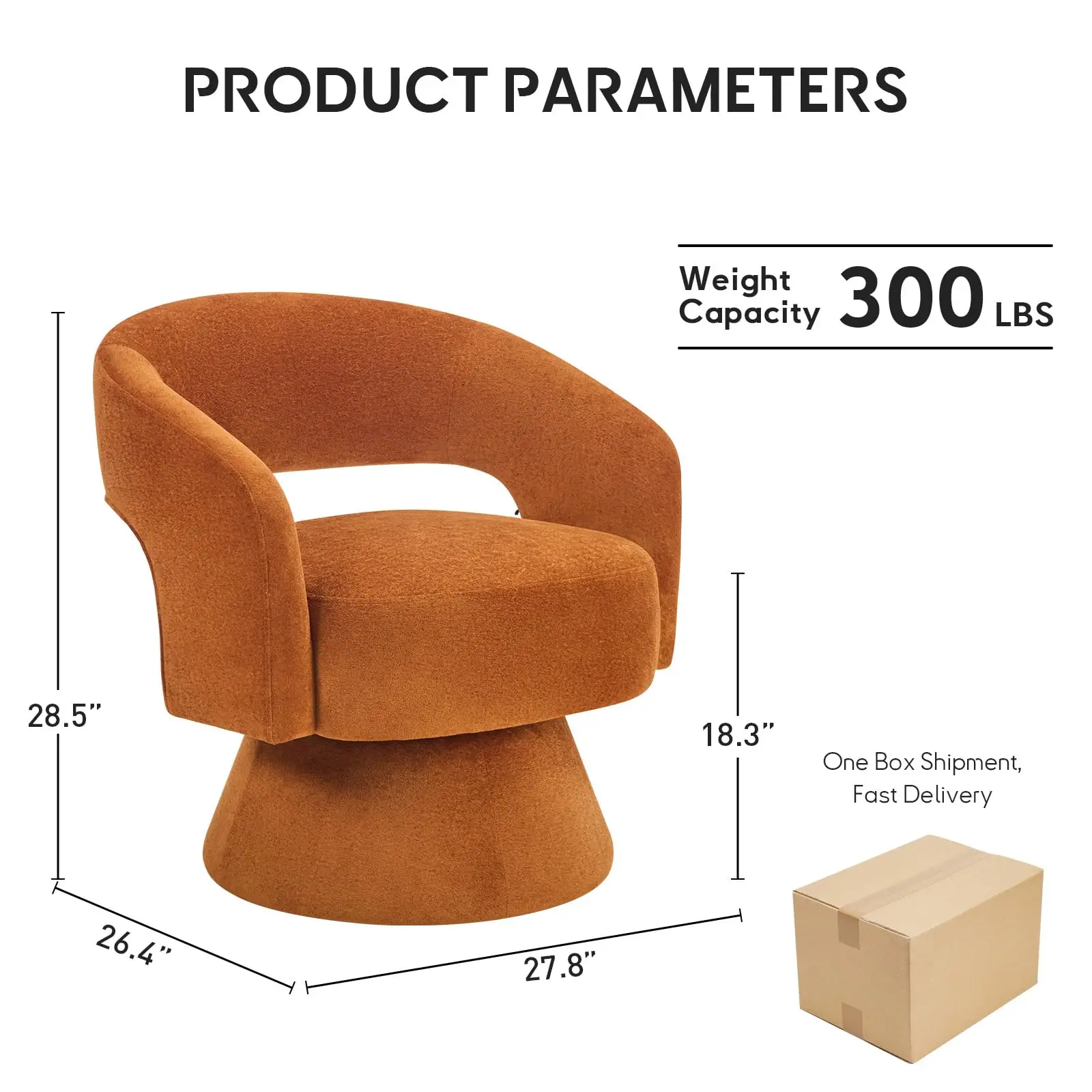 Swivel Barrel Chair, Velvet Accent Armchair 360 Degree Swivel Club Chair for Living Room Bedroom Reception Room, 1 - view 2