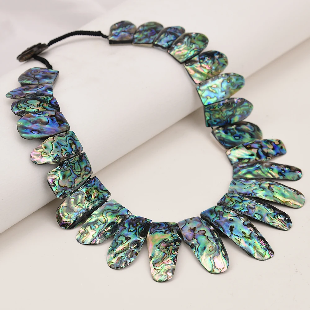G-G Natural Green Abalone Shell Statement Chokers Necklace 18