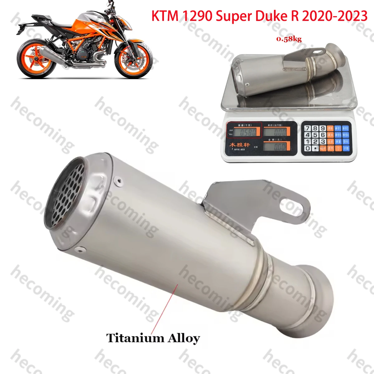 Slip on For KTM 1290 Super Duke R 3.0 2020 2021 2022 2023 Exhaust System Escape Modify Muffler Link Pipe Titanium Alloy