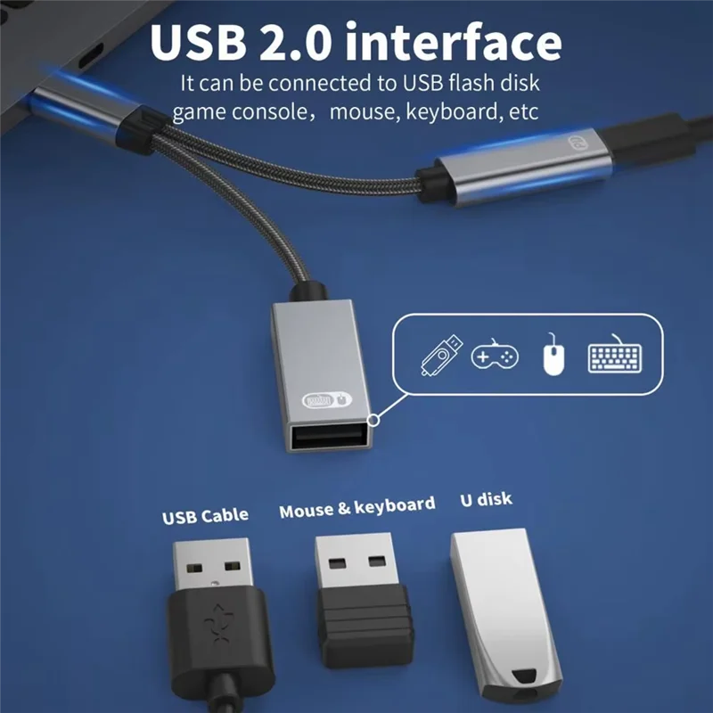BNVN-2 In 1 PD 60W USB C OTG Charging Adapter Cable Type C To USB 2.0 Data Converter For Ipad  Huawei Xiaomi Laptop