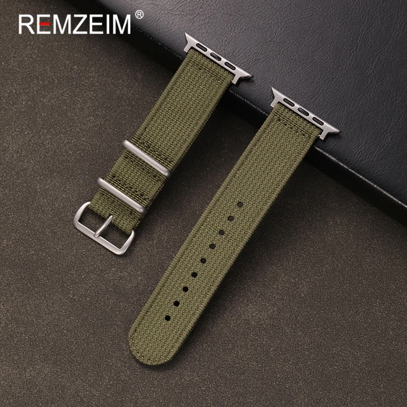 

Ribbed Nylon Watch Strap for Apple Watch 38/40/41/42/44/45/46/49mm for Iwatch 1-10 SE Ultra 2 Men Women Wrist Band