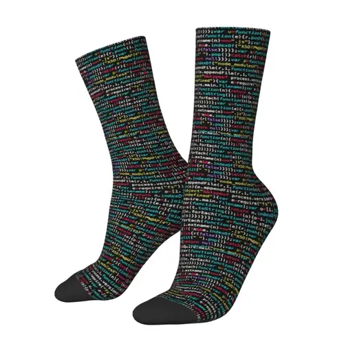Imagen 2 del producto Calcetines bonitos de programador de codificación Nerd Geek para hombres y mujeres, calcetines cálidos con estampado 3D de ciencia Hacker, código de ordenador, calcetines deportivos de baloncesto