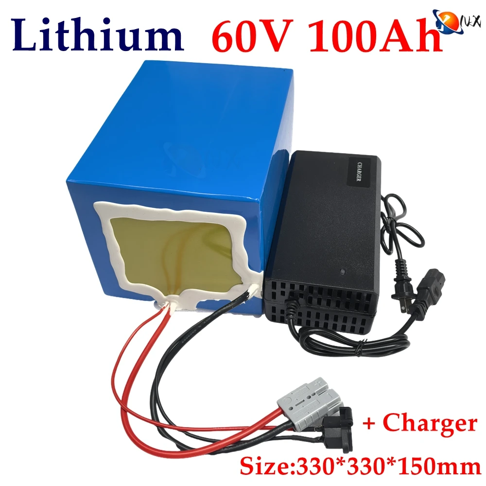 YNX lithium 60V 100AH li ion battery With BMS for 3500W 6000W scooter AGV demo Go Cart Skateboard bike +10A charger