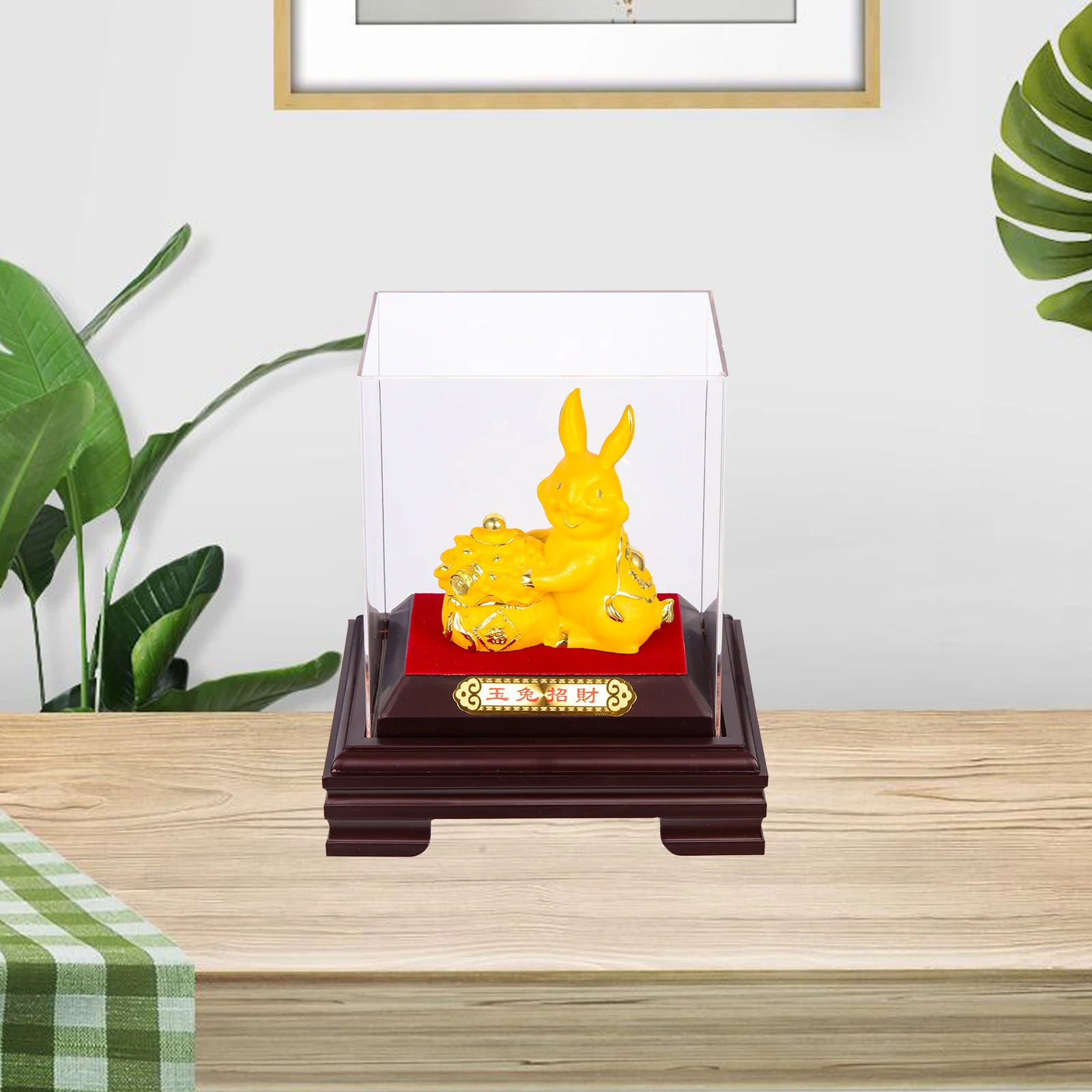 

Golden Rabbit Ornaments Animal Bunny Statue Chinese Style Statues Decor Resin Sculpture Figurines