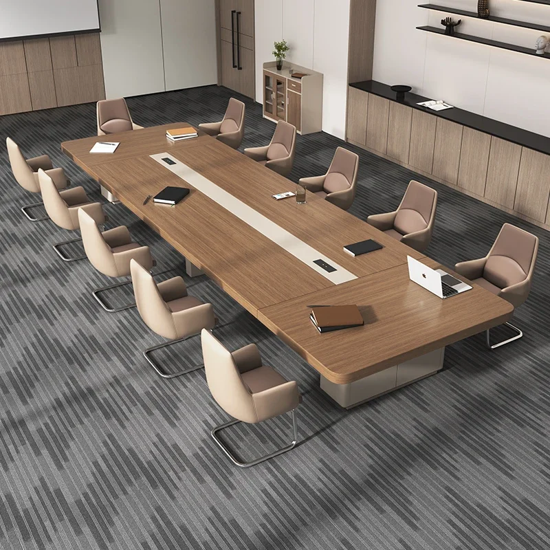 Office furniture conference table Simple office table and chair combination rectangular reception negotiation long table