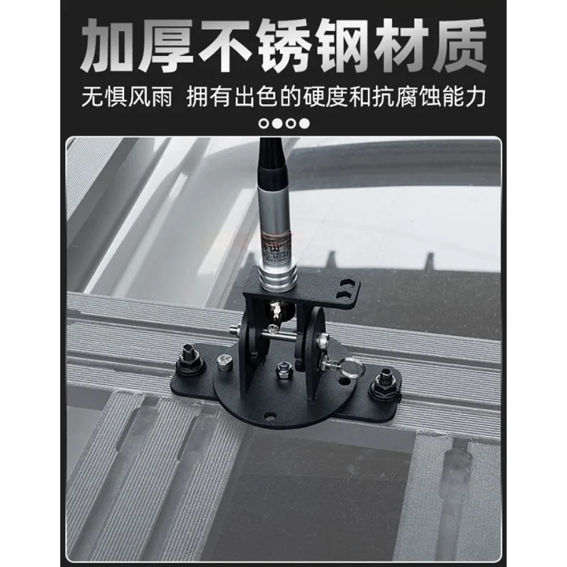 Foldable Car Antenna Flagpole Mount Base Heavy‑duty Vehicle Roof Modified Bracket With Fitting Tools