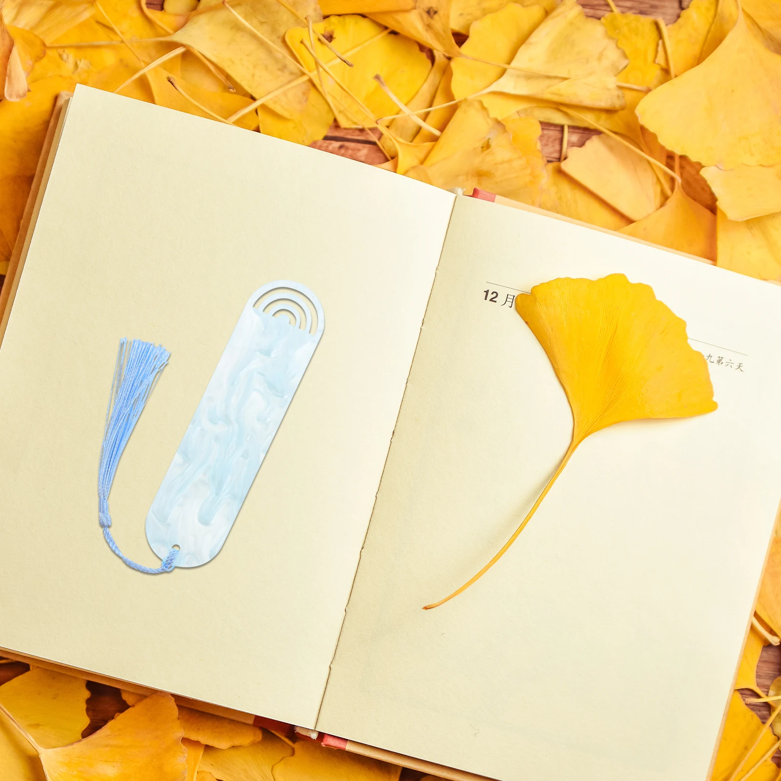 

12 Pcs Decorative Books Chinese Style Bookmark Marks for Reading Women Classical Element Acrylic Sky-blue