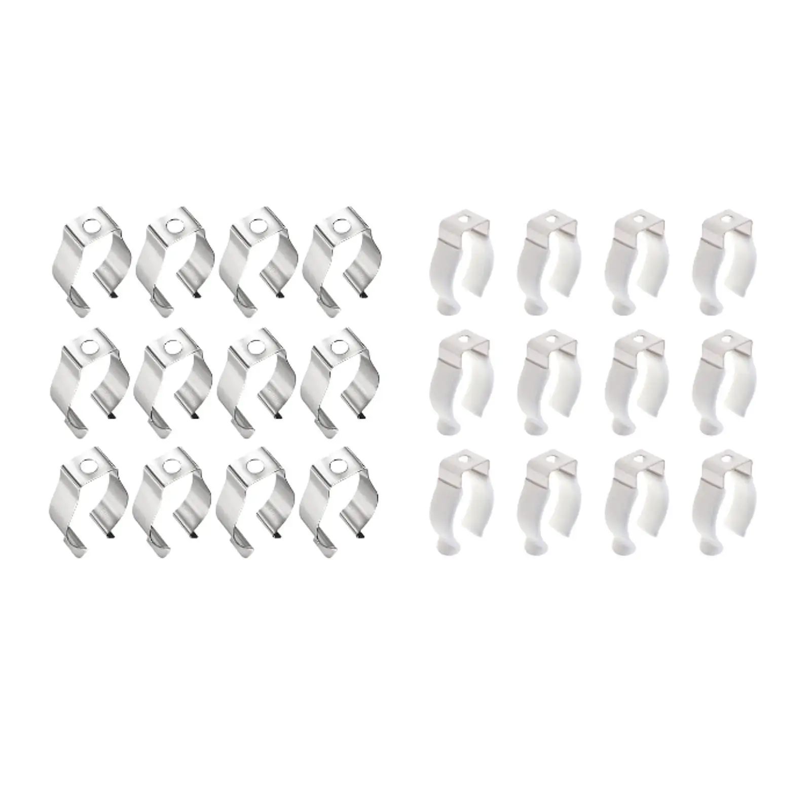 12Pcs T8 Clips Holder Bracket Pipe Clamps LED Fluorescent Tube Replacement