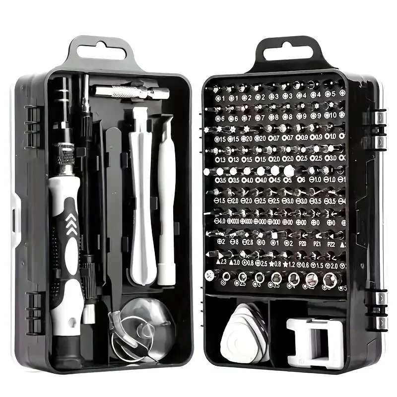 

Precision Professional Repair Kit 115 Piece Screwdriver Set Magnetic Non-Slip Handle Tweezers for Electronic Phones