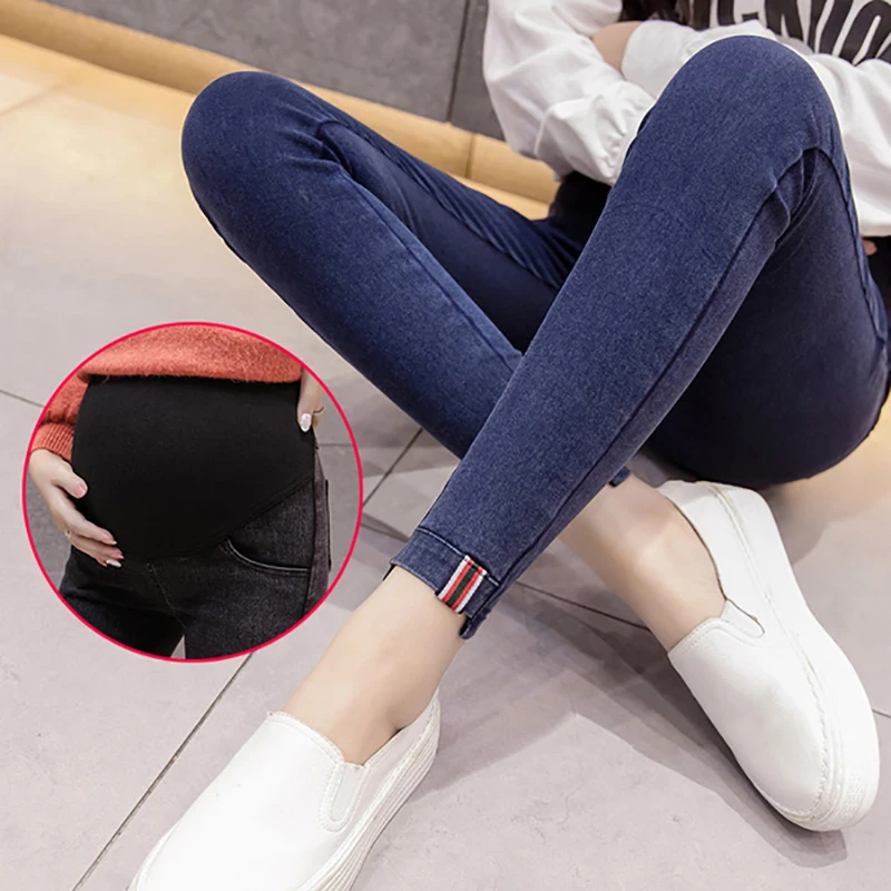 

Summer New Skinny Maternity Jeans Clothes For Pregnancy Pregnant Women Stretch Denim Pants Leggings Mom Clothing Trousers