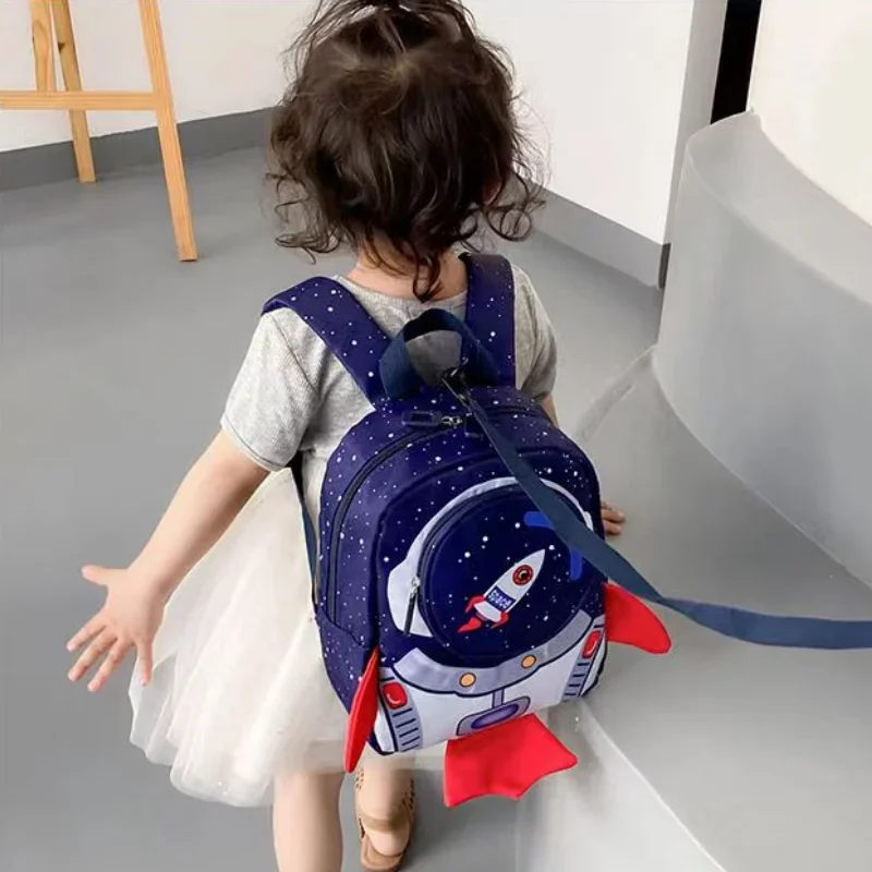 Disney Kids Backpack Painting Rocket School Kids Backpack Large Capacity Backpack Graffiti Bag Pattern Bag Space Pattern