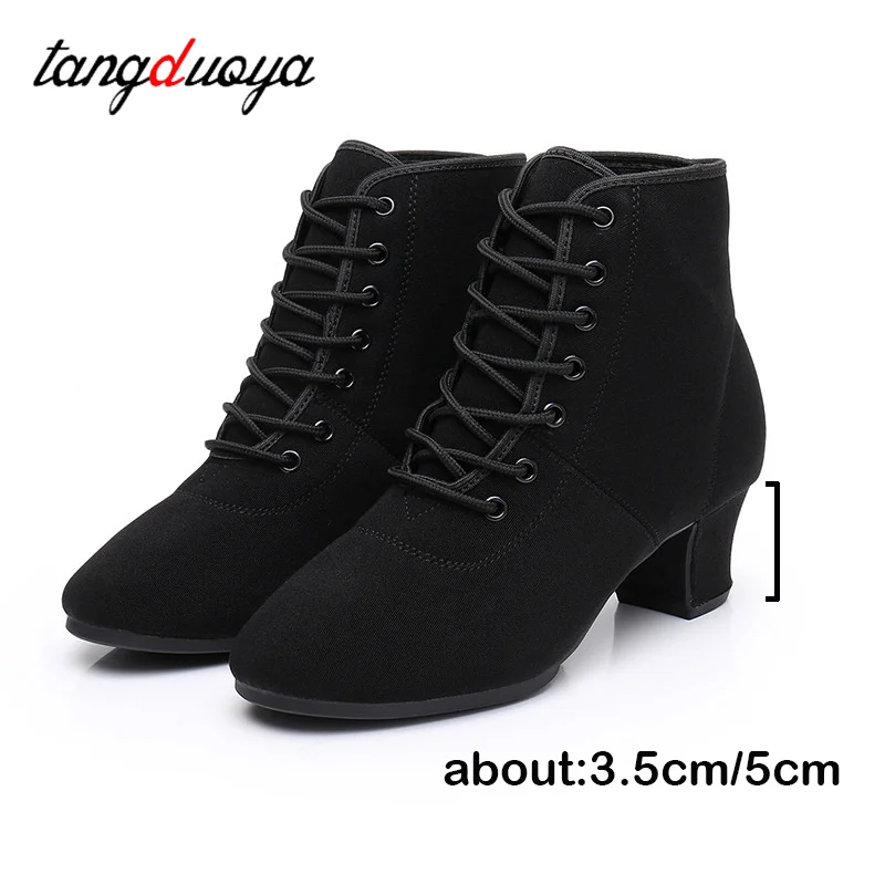 Women Latin Dance Shoes Black Modern Ballroom Salsa Dancing Shoes High Top women Jazz Tango Dance Sneakers Outdoor