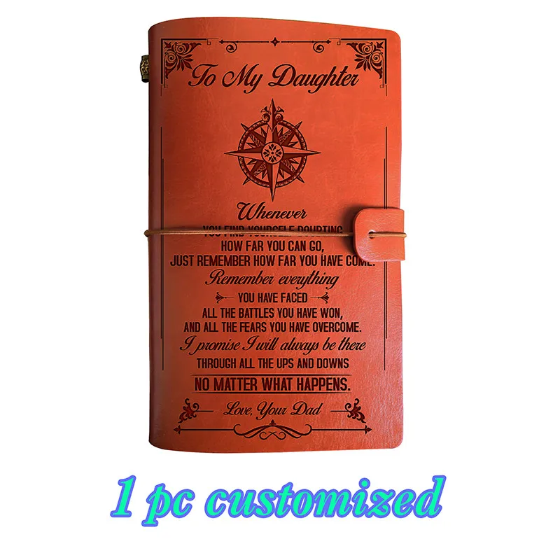 

Engraved Leather Journal To My Daughter From Dad Gift Dropshipping Us A6 Notebook Diary Engravable Customized To Granddaughter