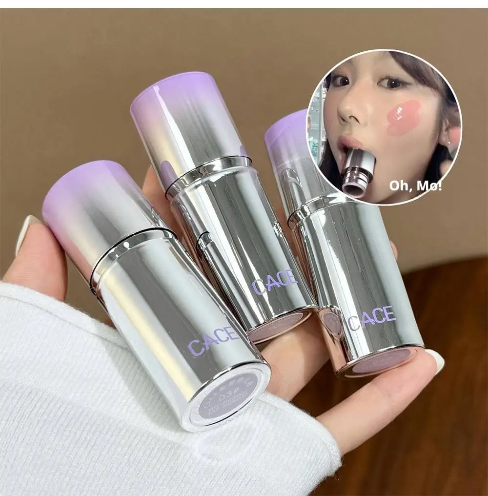 Bâton de fard à joues liquide avec pointe éponge pour lèvres et joues, Correction de couleur imperméable et longue durée, maquillage pour le visage, 4 couleurs