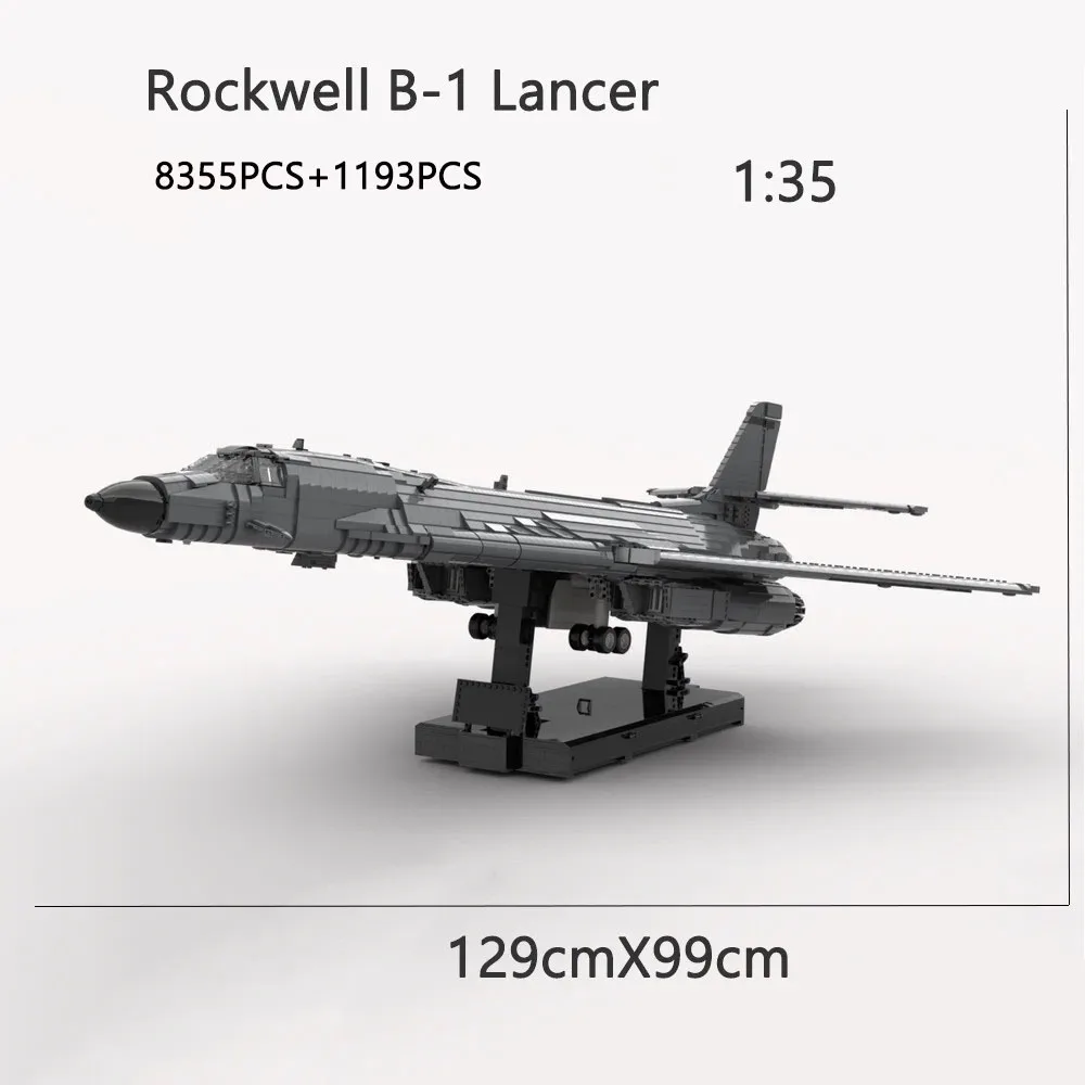 8355PCS MOC Rockwell B-1 Lancer Airman Strategic Bomber Building Blocks Assembled Model Toy Brick Children and Adults Show Gifts