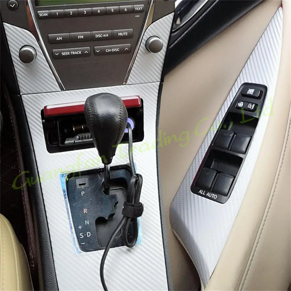 

For Lexus ES240 350 2006-2012 Interior Central Control Panel Door Handle 5D Carbon Fiber Stickers Decals Car styling Accessorie