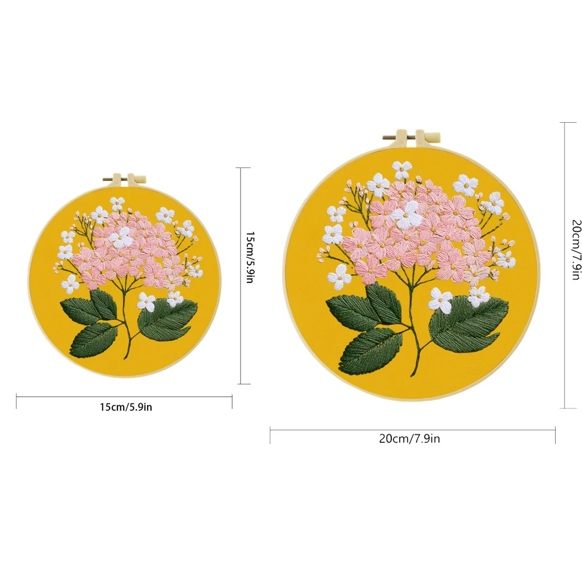 Hortensienblütenzweig 1 Stück DIY Stickerei-Material-Set für Anfänger Stickerei-Starter-Kit Kreuzstich-Kunst als Geschenk Nadelarbeit – Detail 2