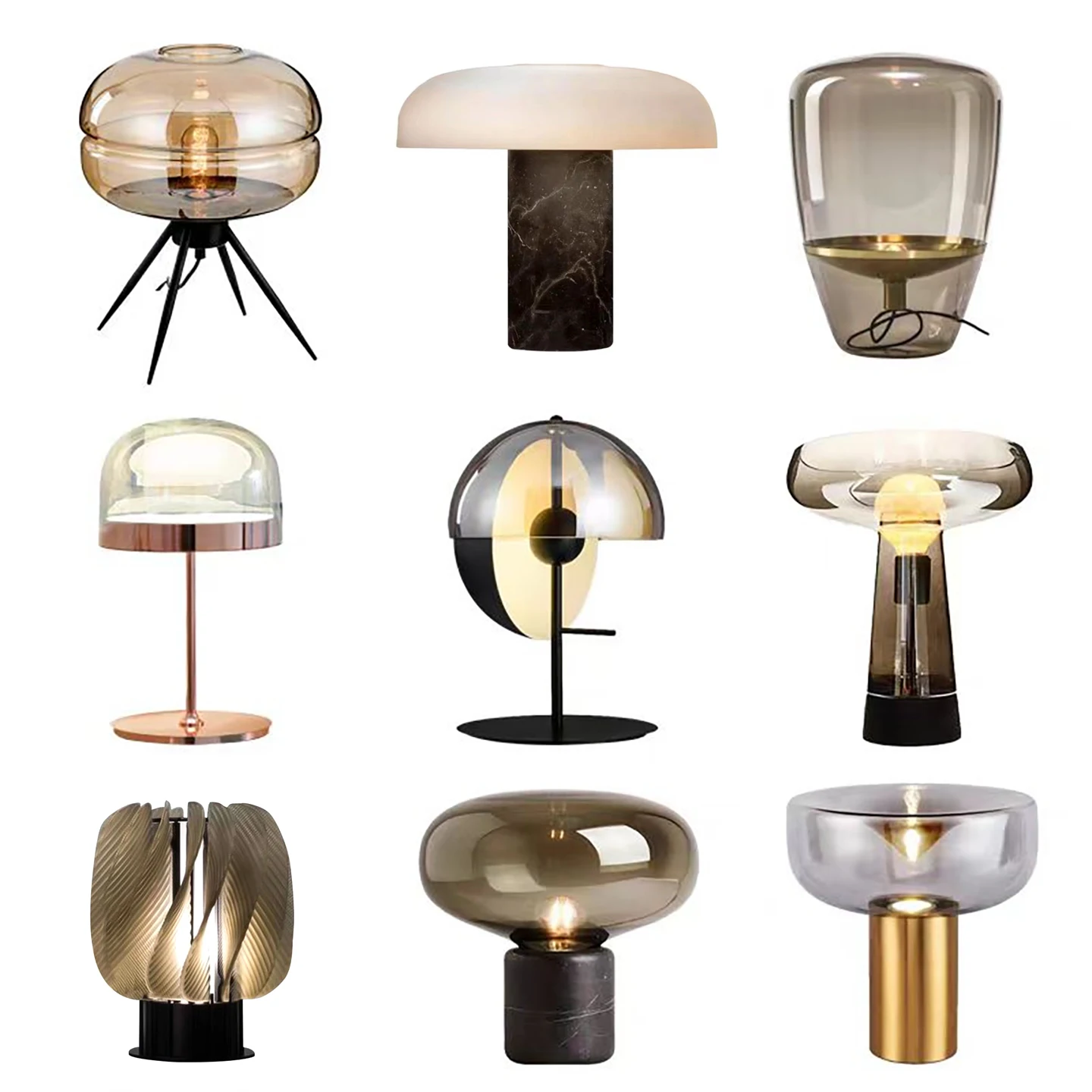 

Modern light luxury desk lamp Nordic minimalist designer bedroom bedside lamp glass creative high-end living room decorative