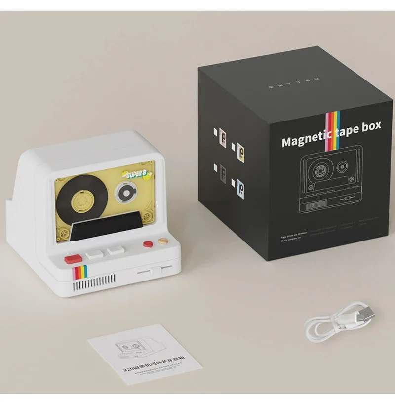 Ретро ленточный аппарат, беспроводной Bluetooth-динамик, многофункциональный ностальгический ритм-сабвуфер, красочная лампа, аромат, маленький динамик