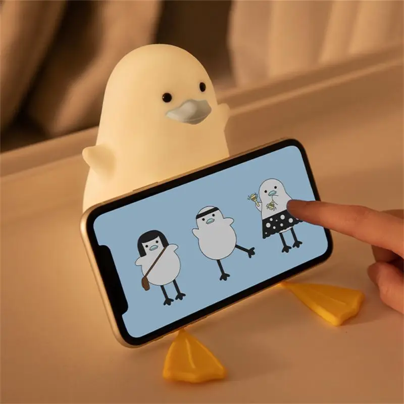 Led Night Lamp Touch Sensor Portable For Kids For Kid Gift Creative Led Lamp Cute Duck Kawaii Home Bedroom Bedside Table Gift