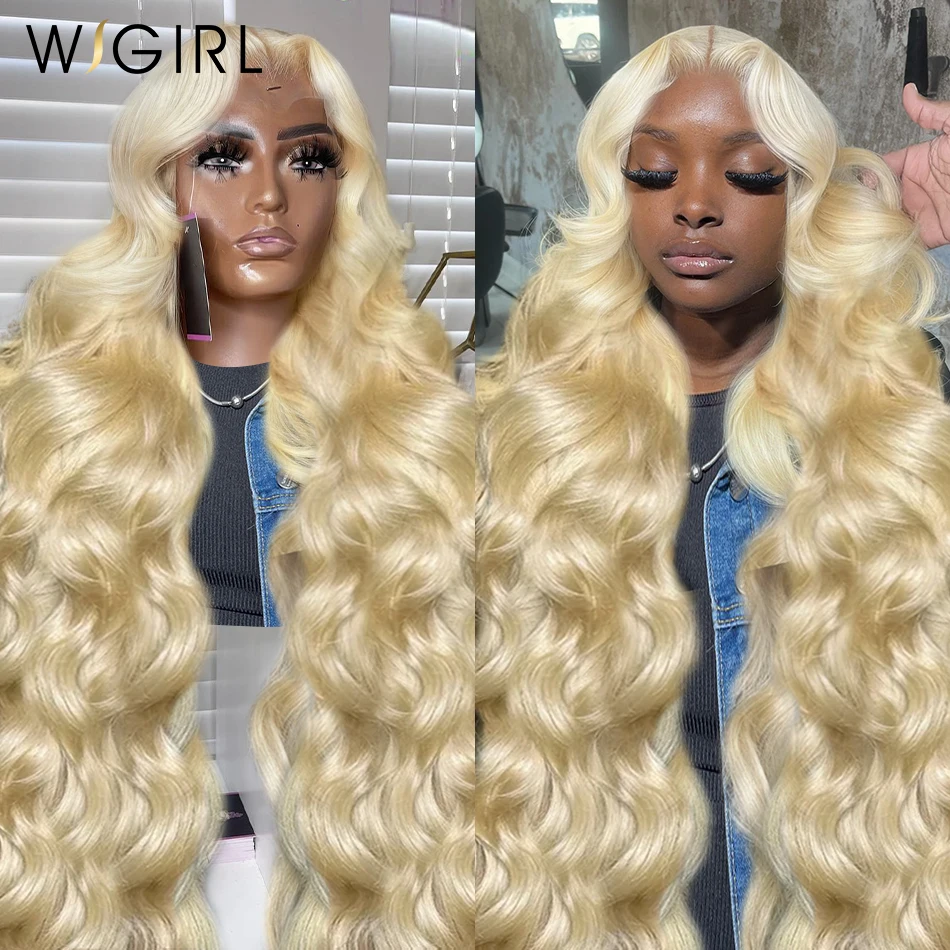 Wigirl 30 40 inch Body Wave 613 Honey Blonde 13x4 Lace Frontal Human Hair Wigs 250% Remy 13x6 Lace Frontal Wig For Women