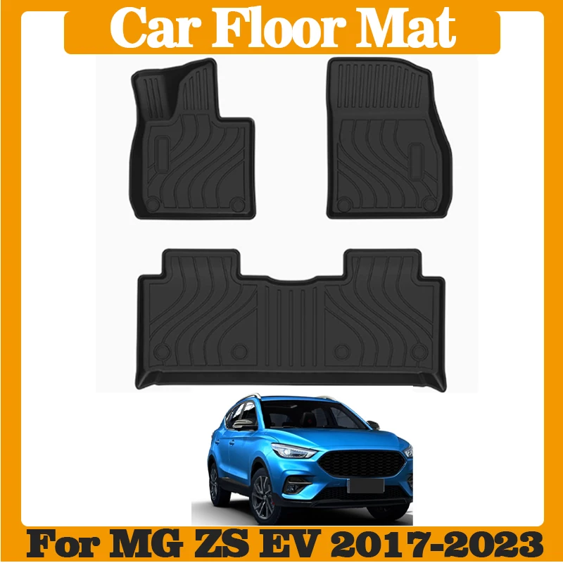 

Car Floor Mat for MG ZS EV 2017-2023 TPE Foot Part TPE Interior Waterproof Scratch-resistant All BLACK Carpet Auto Accessories