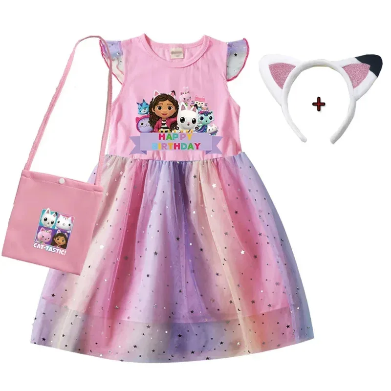 ملابس الفتيات الصغيرات، فساتين بيت الدمية للفتيات الصغيرات، فستان كاجوال رياضي للأطفال، هدية عيد ميلاد سعيد من Gaby