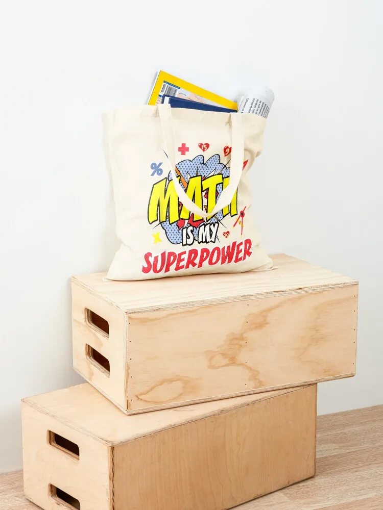 Bolsa de Compras Personalizada com Estampa Engraçada de Matemática é Minha Superpoder, Sacolas Reutilizáveis