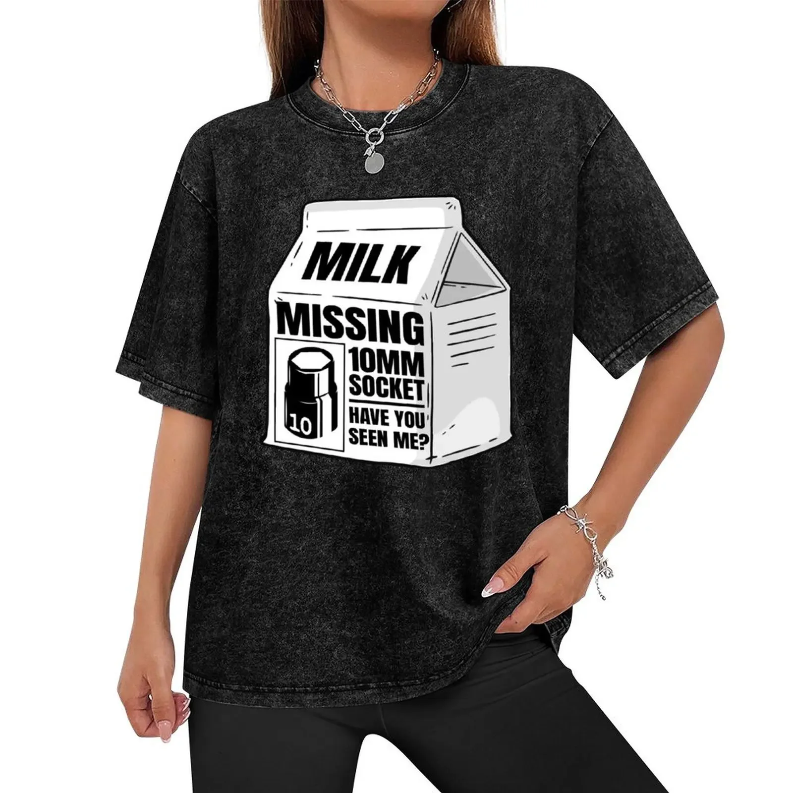 Missing 10MM Socket Milk Carton Funny Mechanic T-Shirt baggy shirts tops designer shirts mens champion t shirts