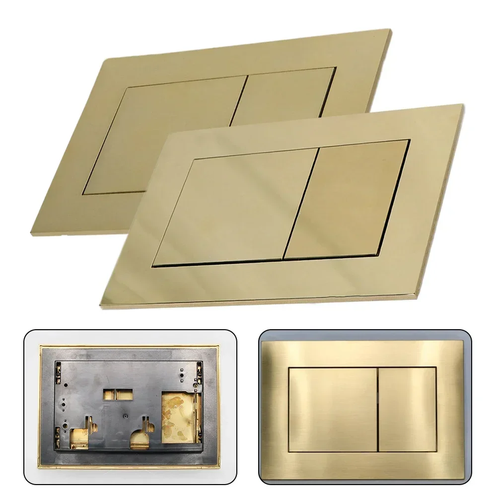 Stylish For TECE Dual Flush Plate Effective Toilet Flushing Strong Plastic Build Chrome And Brushed Gold Accents