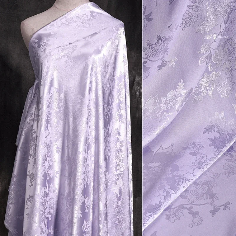 

Жаккардовая атласная ткань с темным узором, мягкая гладкая одежда, юбка Ханфу, Cheongsam, сделай сам, шитье по метрам, оптовая продажа ткани