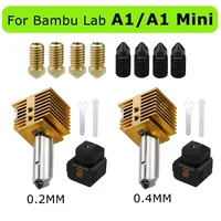 For Bambu Lab A1 Hotend Assembly Kit A1 Nozzle Hardened Steel For Bambulab A1 Mini Hotend Nozzle Hot End 3D Printer Accessories