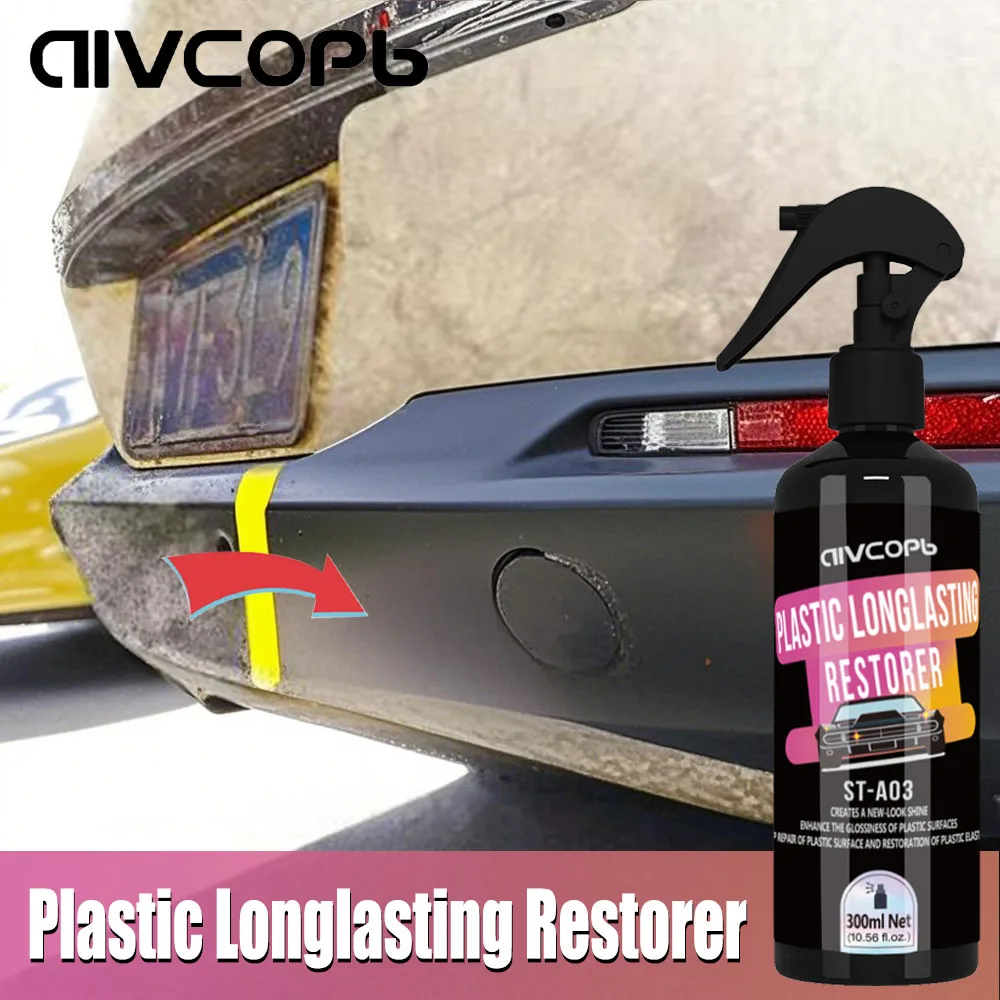 Revitalisant de restauration en plastique, rénovateur en plastique, revêtement longue durée, caoutchoucs de voiture, remise à neuf, propre, brillant, noir, détails de voiture