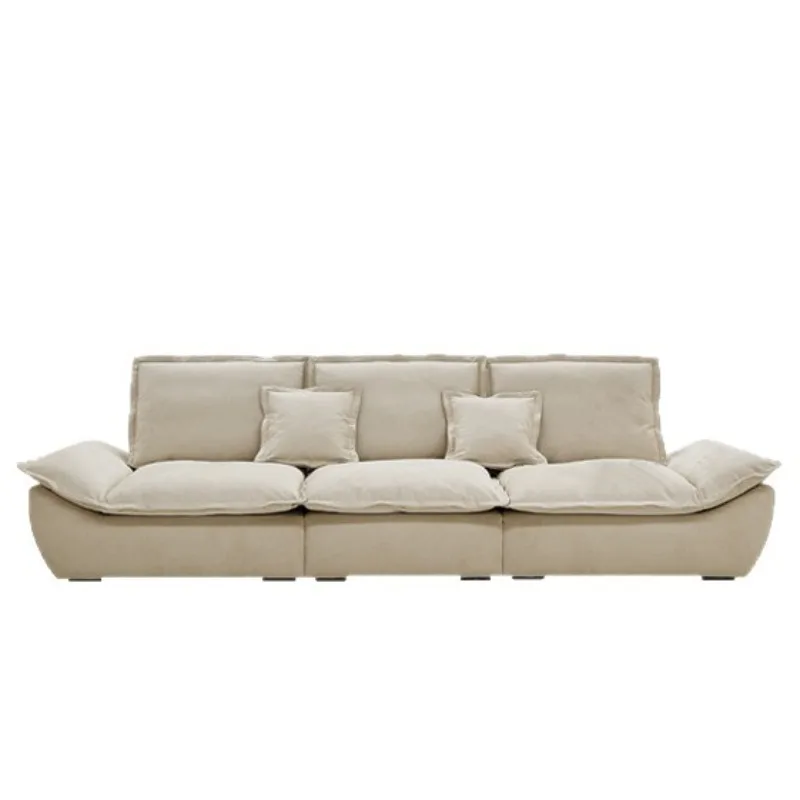 

Adjustable function galleon sofa frosted cloth French retro style high backrest large sitting deep living room sofa