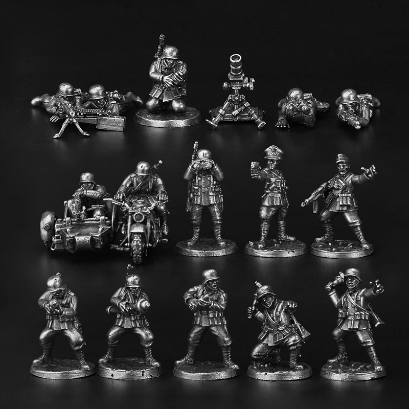 Metal Military II War German Army Soldier Model Corps Toys Board Game Piece Creative Car Interior Miniature Ornament Accessories