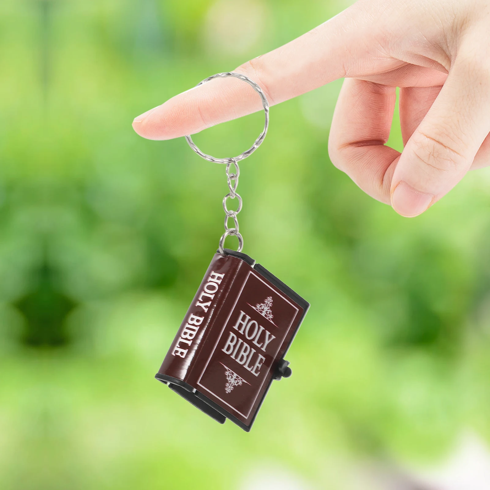 4 قطعة حقيبة سلسلة مفاتيح الكتاب الصغير ستوفير الكنيسة تذكارية الكتاب المقدس Keyrings سلاسل المفاتيح المسيحية ملهمة المفاتيح