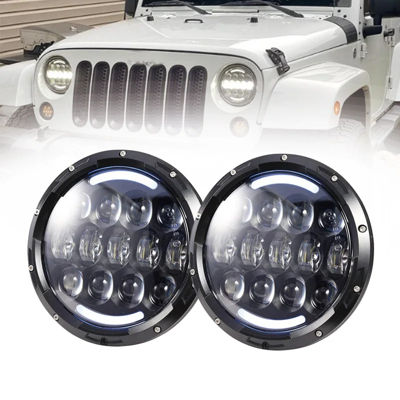 7 Inch 105W Led Headlight 7'' DRL Round For Jeep Wrangler JK TJ For Hummer H1 H2 12V 24V For Suzuki Samurai Lada 4x4 urban Niva