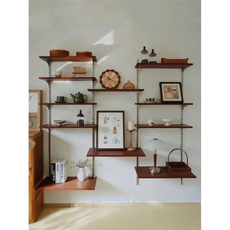 

Книжная полка Простая многослойная витрина Регулируемая настенная витрина Средняя антикварная настенная полка