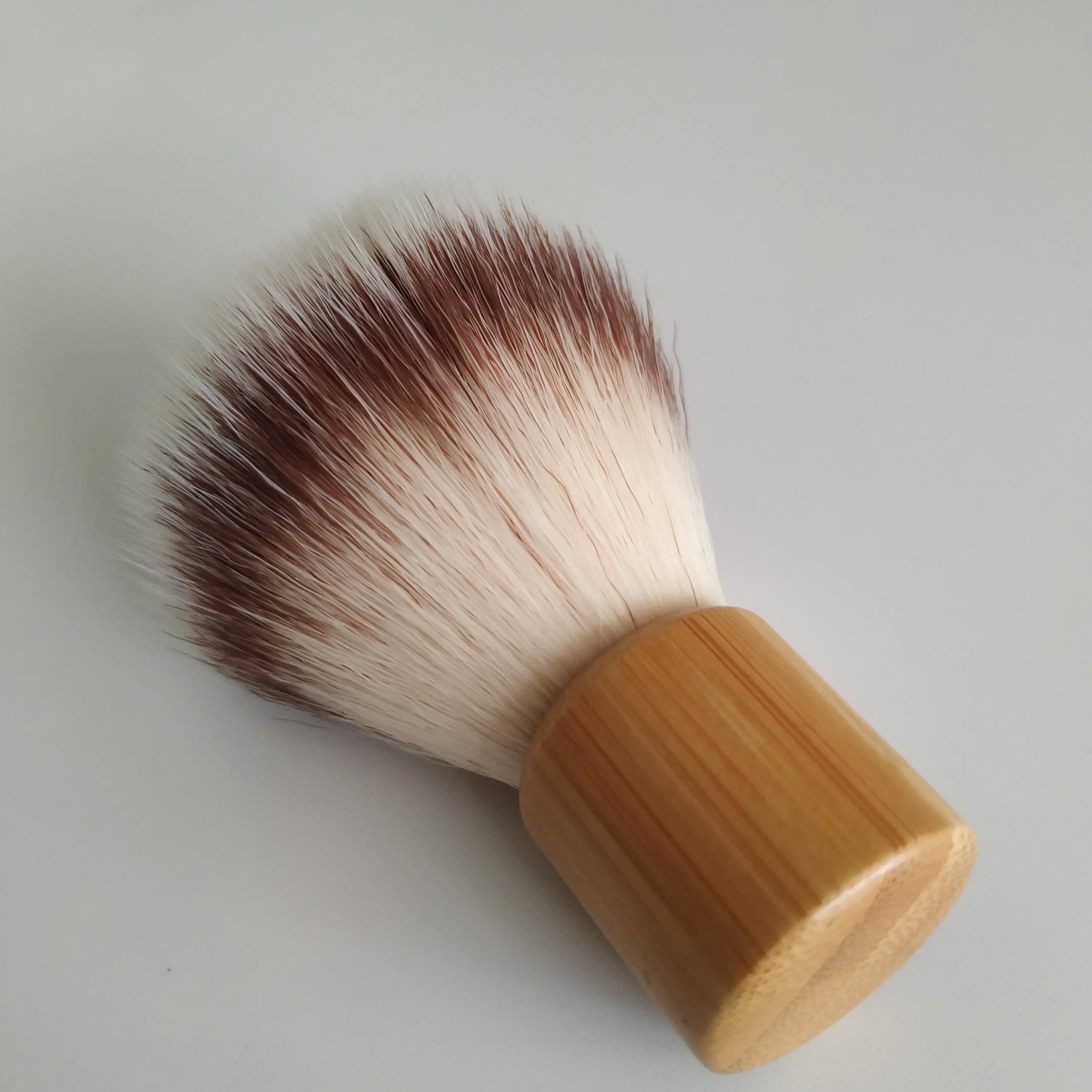 Dscosmetic-mini brocha de afeitar de pelo sintético para hombre, mango de bambú, cepillos portátiles de viaje para Barba, afeitado, herramientas de