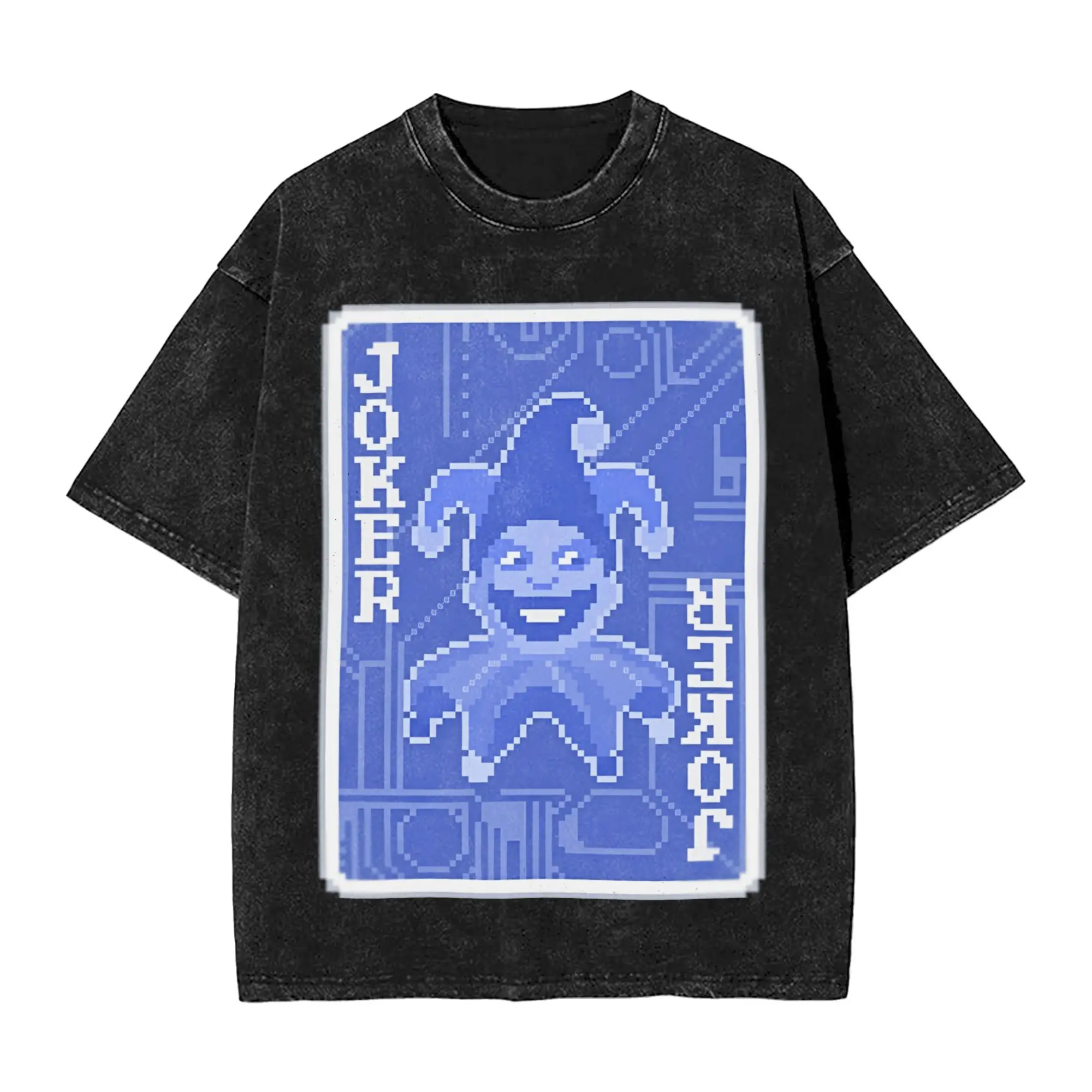 

Balatro Blueprint Game Washed T Shirt Man Vintage Casual T Shirts Beach Crew Neck Trendy Cool Tee Shirt Print Plus Size Clothes