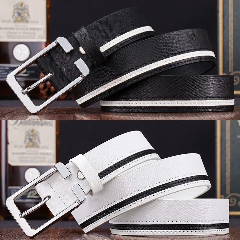 حزام جلد أصلي مع مشبك دبوس معدني ، حزام خصر ، علامة تجارية عصرية ، كاجوال ، متعدد الاستخدامات ، تصميم فاخر ، أزياء