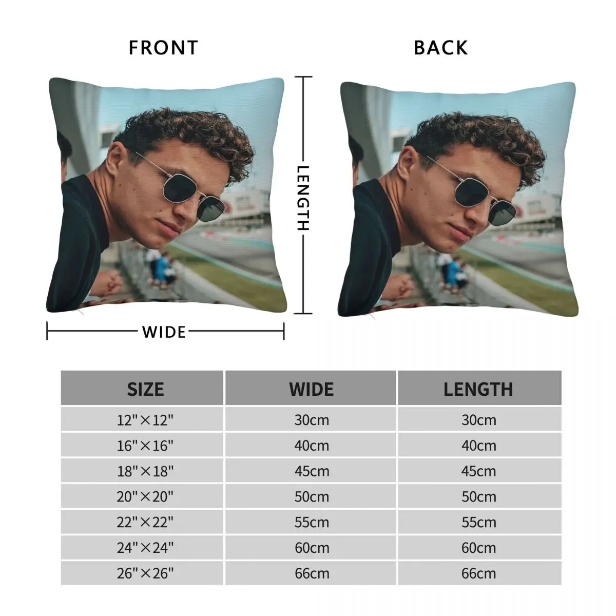 Lando Norris Racing Square Pillowcase Polyester Linen Velvet Printed Zip Decorative Home Cushion Cover 45x45