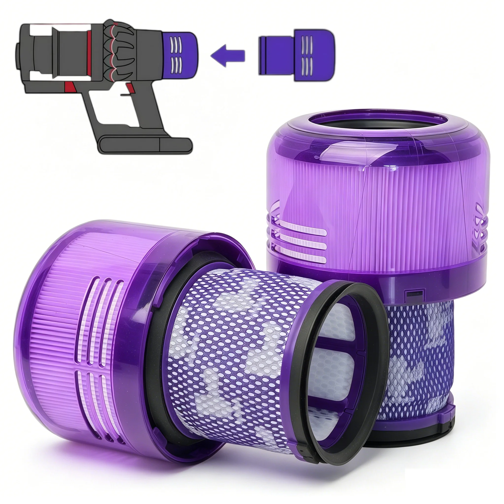 SV14 SV15 SV17 SV28 SV22 SV47Vacuum HEPA Filters Replacement Parts Compatible For Dyson V11 V15 Vacuum Attachment Part 970013-02