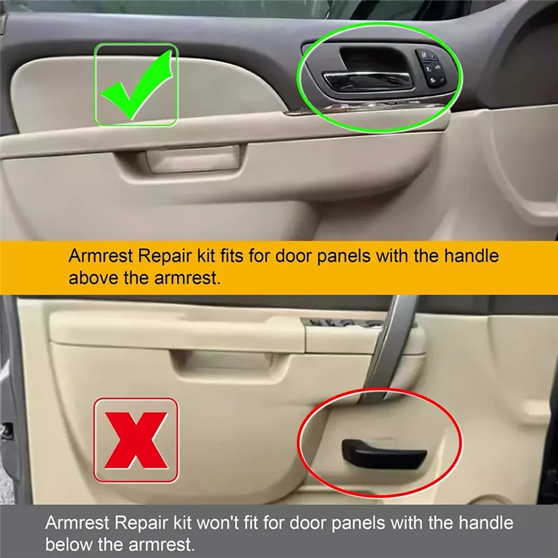 Efficientt-80995 Front Left Door Armrest Repair Kit (27 Inch) For  Silverado GMC Car Accessories LHD