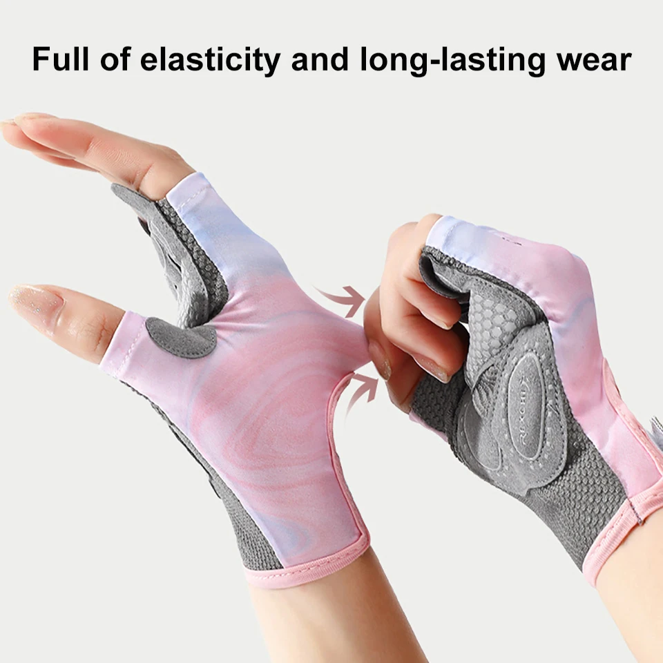 KoKossi Workout Gloves Shock-Absorbing Half-Finger Cycling Breathable Anti-Slip Yoga Gloves Women Fitness Exercise Weightlifting